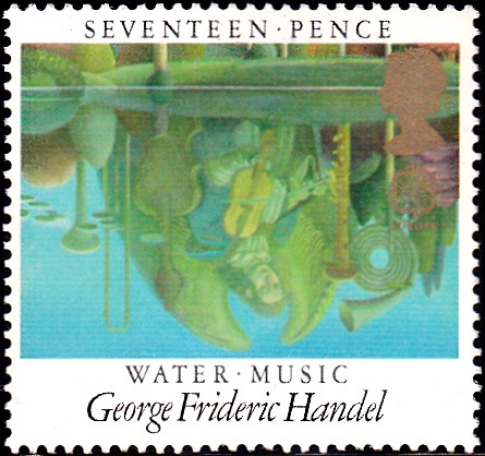 1103 Water Music, by George Frideric Handel, Reflections in Pool [England Stamp 1985]