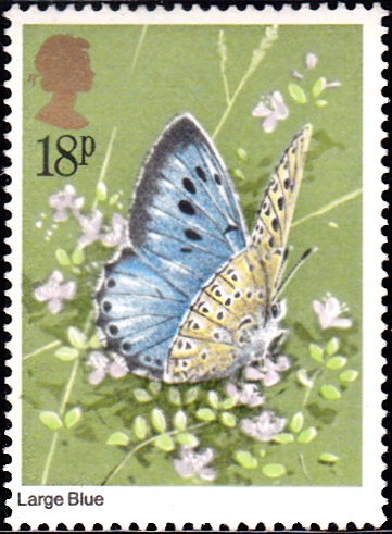 942 Large Blue Butterfly [England Stamp 1981]