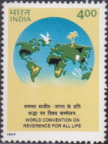 1585 World Convention on Reverence for All Life [India Stamp 1997]