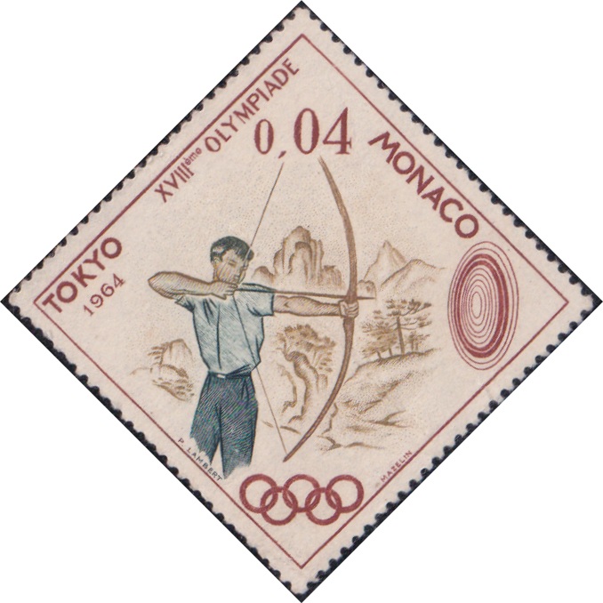 595 Archery (Olympic Games, Tokyo) [Monaco Diamond Stamp 1964]