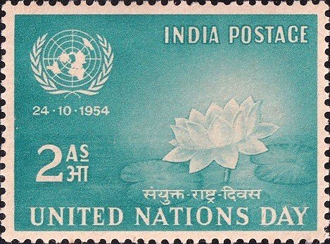 UN Emblem and Lotus Blossom